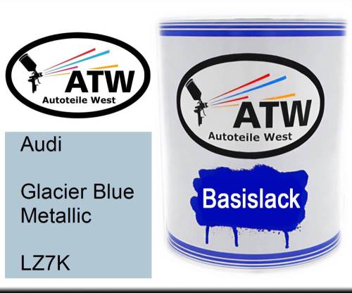 Audi, Glacier Blue Metallic, LZ7K: 1L Lackdose, von ATW Autoteile West.